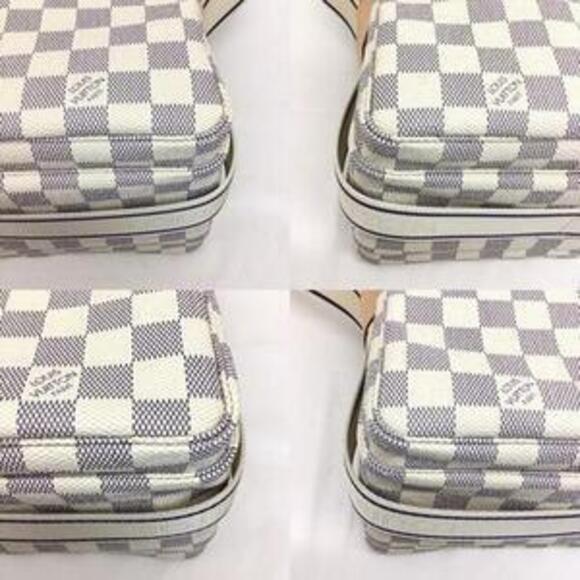 Louis Vuitton Naviglio Shoulder Bag Damier Azur White Leather - Picture 8 of 8